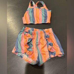 Little Foxies 2 Piece Crop Top and Short Set - 2T